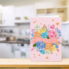 Mooi bloemstuk Moederdag groet Kaart