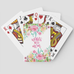 Mooi bloemstuk 's Werelds Beste Moeder Cadeau Pokerkaarten