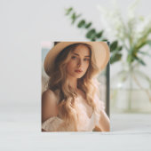 Mooi Blond in Roze Briefkaart (Staand voorkant)