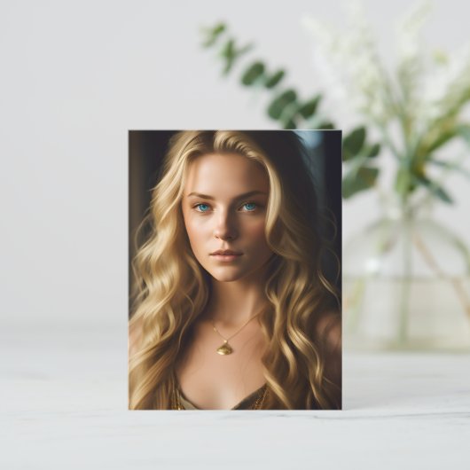 Mooi blond vrouw Briefkaart (Staand voorkant)
