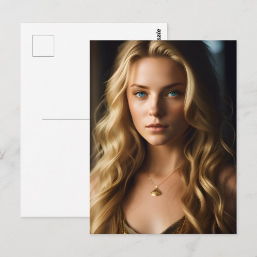 Mooi blond vrouw Briefkaart (Voorkant / Achterkant)