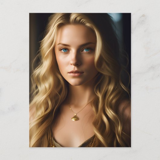 Mooi blond vrouw Briefkaart (Voorkant)