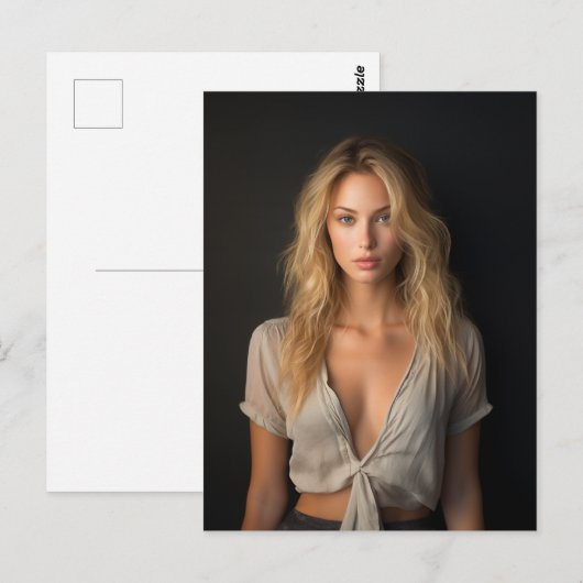 Mooi blond vrouw Briefkaart (Voorkant / Achterkant)