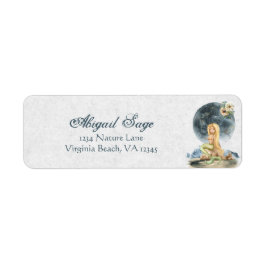 Mooi blond zeemeermin en adreslabel van het strand etiket