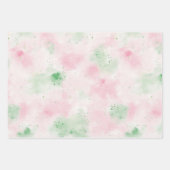 Mooi Blos Roze Mint Bloemblaadjes Verjaardag Inpakpapier Vel (Voorkant 3)