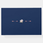 Mooi Blozend Bloem Geometrisch Navyblauw Bruiloft Gastenboek (Achterkant)