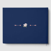 Mooi Blozend Bloem Geometrisch Navyblauw Bruiloft Gastenboek (Achterkant)
