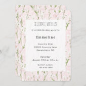 Mooi blozend roze bloemetjes verjaardag kaart (Voorkant / Achterkant)