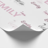 Mooi Blush Swan gepersonaliseerd inpakpapier (Hoek)