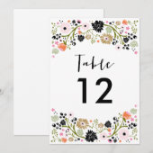 Mooi Boeket Bruiloft Tafel Nummer Uitnodiging (Voorkant / Achterkant)