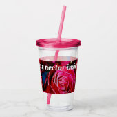 Mooi boeket rode rozen acryl drinkbeker (Achterkant)