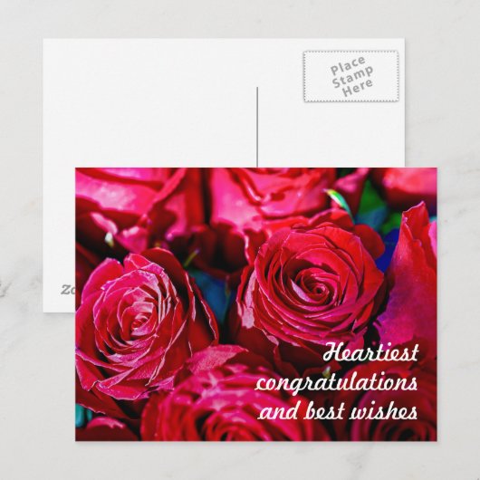 Mooi boeket rode rozen briefkaart (Voorkant / Achterkant)