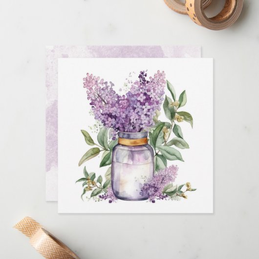 Mooi boeket van Violets Notitiekaartje (Voorkant / Achterkant in situ)