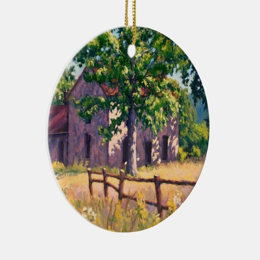 Mooi Boerderij huis in het najaar Keramisch Ornament (Rechts)