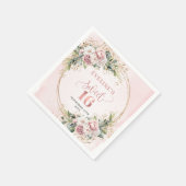Mooi Boho Stof Roze Bloem Sweet 16 Servetten (Hoek)
