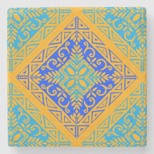 Mooi Boho Tile  Stenen Onderzetter (Voorkant)