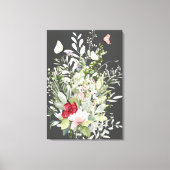 Mooi Boho vlinder boeket donkergrijs Canvas Afdruk (Voorkant)