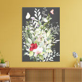Mooi Boho vlinder boeket donkergrijs Canvas Afdruk (Insitu (Woonkamer))