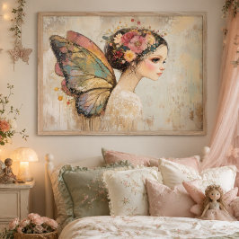 Mooi Boho Vlinder Fee Pastel Watercolor Kunst Poster