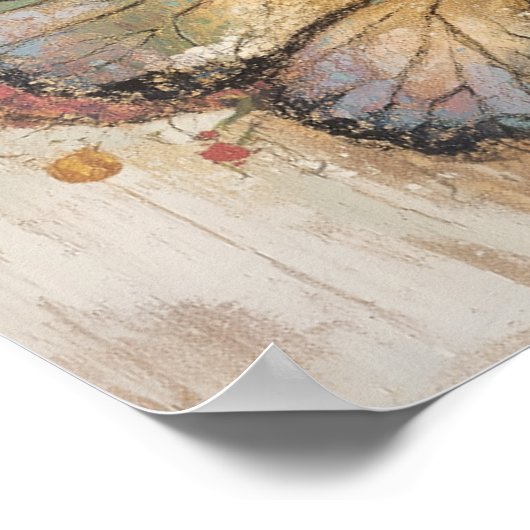Mooi Boho Vlinder Fee Pastel Waterverf Kunst Poster (Hoek)