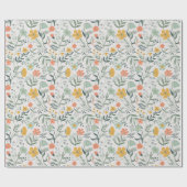 Mooi Botanisch Bloemen Patroon Cadeaupapier (Vlak)