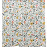 Mooi Botanisch Bloemen Patroon Douchegordijn (Voorkant)