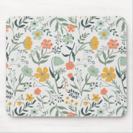 Mooi Botanisch Bloemen Patroon Muismat