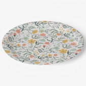 Mooi Botanisch Bloemen Patroon Papieren Bordje (Gekanteld)