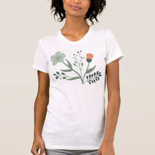 Mooi Botanisch Bloemen Patroon T-shirt
