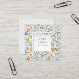 Mooi Botanisch Bloemen Patroon Vierkante Visitekaartje