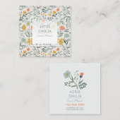 Mooi Botanisch Bloemen Patroon Vierkante Visitekaartje (Voorkant / Achterkant)