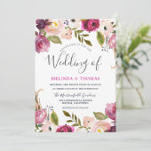 Mooi botanisch blush Floral Elegant Wedding Kaart (Staand voorkant)