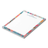 Mooi botanisch meisjesachtig bloem frame  notitieblok (Linkerzijde)