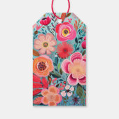 Mooi botanisch meisjesachtig bloemendank je cadeaulabel (Achterkant)