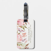 Mooi Botanisch | Waterverf Floral over White Bagagelabel (Achterkant verticaal)
