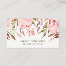 Mooi Botanisch | Waterverf Floral over White Visitekaartje