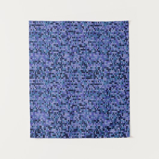 Mooi, breipatroon, gebreid, blauw en wandkleed (Voorkant)