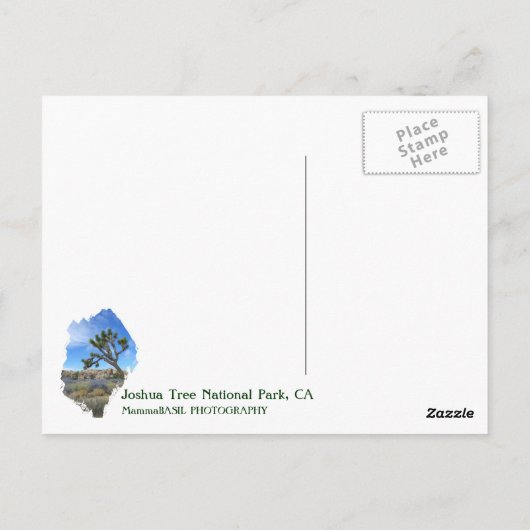 Mooi Briefkaart van de Joshua-boom! (Achterkant)