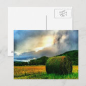 Mooi briefkaart van een hooiveld (Voorkant / Achterkant)