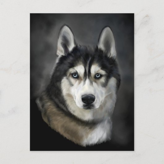 Mooi Briefkaart van Siberian Husky (Voorkant)