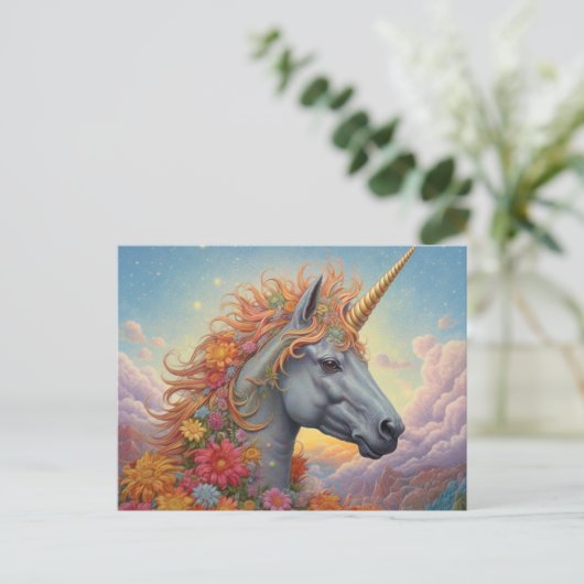 Mooi Briefkaart van Unicorn (Staand voorkant)