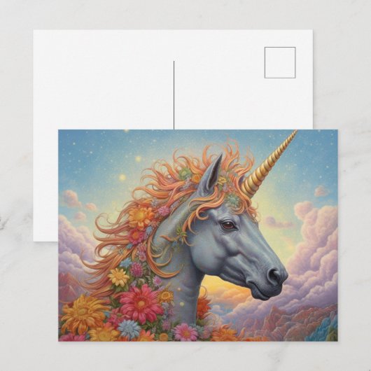 Mooi Briefkaart van Unicorn (Voorkant / Achterkant)
