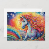 Mooi Briefkaart van Unicorn (Voorkant / Achterkant)