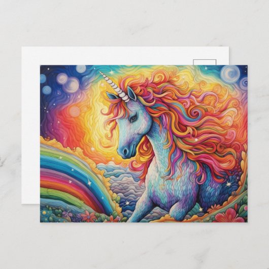 Mooi Briefkaart van Unicorn (Voorkant / Achterkant)