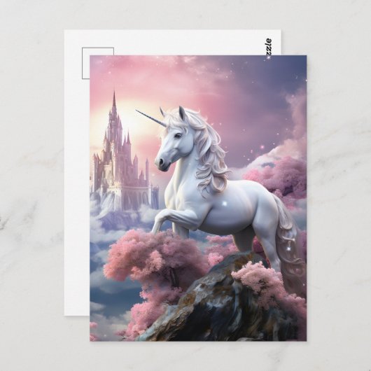Mooi Briefkaart van Unicorn (Voorkant / Achterkant)