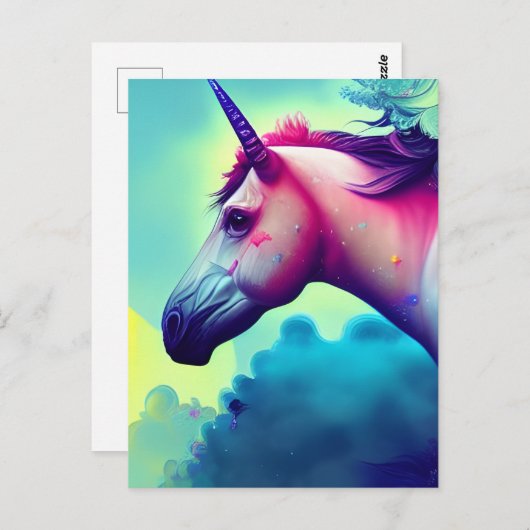 Mooi Briefkaart van Unicorn (Voorkant / Achterkant)