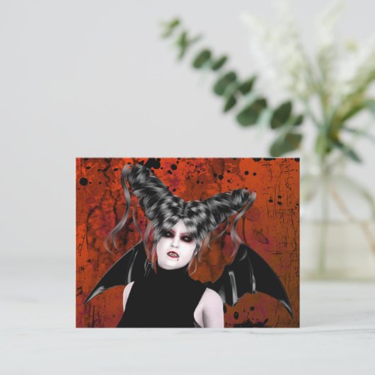 Mooi Briefkaart voor Gothic Vampire Kunst (Staand voorkant)