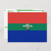 Mooi Briefkaart voor Zuid-Afrika-vlagkleuren (Voorkant / Achterkant)