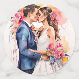 Mooi bruidspaar met Schattige grappig Confetti