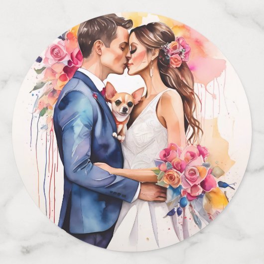 Mooi bruidspaar met Schattige grappig Confetti (Grote voorkant)